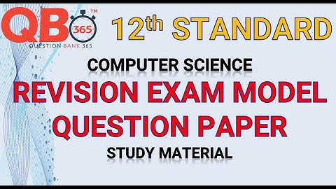 TN | 12th Standard Computer Science Revision Model Question Paper 2020 With Answer Key