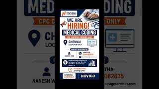 Novigo Hiring CPC Certified Freshers 🚨 | Chennai Medical Coding Jobs