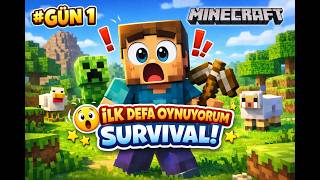 Mi̇necraftti İlk Defa Oynuyorum Hardcore Mod Gün 1