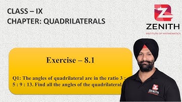 The angles of quadrilateral are in the ratio 3 : 5 : 9 : 13. Find all the angles of the.......