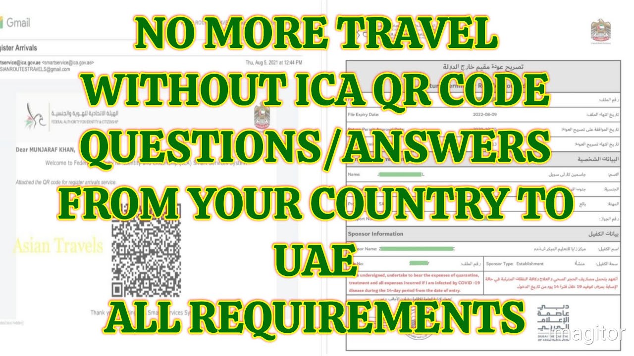 UAE ICA Approval l GDRFA Approval l QR CODE MUST NEED l ALL QUESTIONS/ANSWERS l TRAVEL REQUIREMENTS