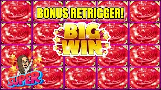 I GOT A RETRIGGER! WONDER ROSE SLOT MACHINE GREAT SESSION