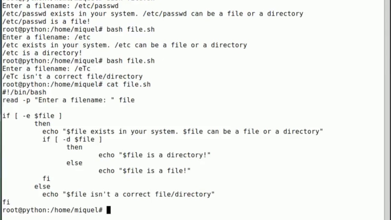 bash - check if an input string is a directory / file or nothing - YouTube Bash - Check If An Input String Is A Directory / File Or Nothing - Youtube