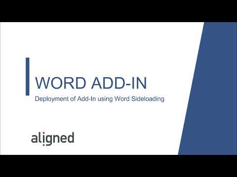 Sideloading deployment of the Aligned Elements Word Add-In