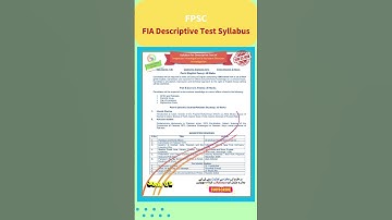FIA Descriptive Test Syllabus #fiajobs #youtubeshorts #shorts #fpsc