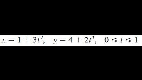 x = 1 + 3t^2, y = 4 + 2t^3, 0 less than t less than 1