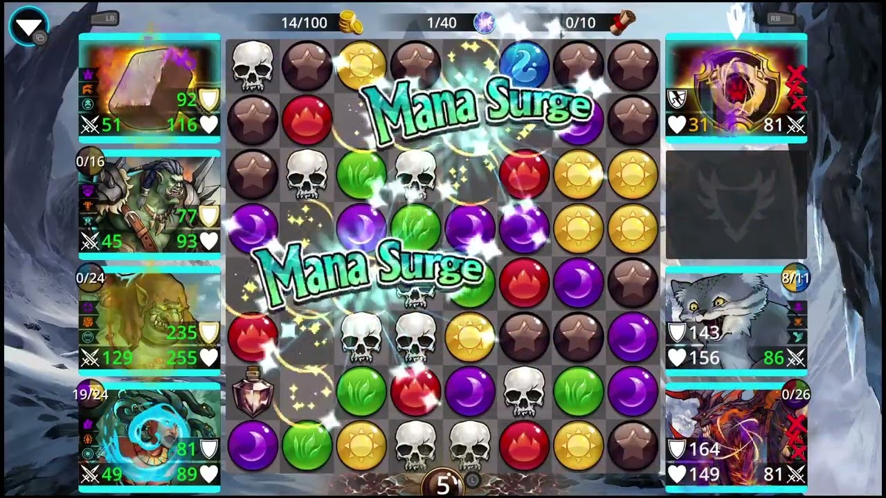 Gems Of War: Mountain Crusher, Rok'Gar The Guardian, High King Irongut, Medusa.