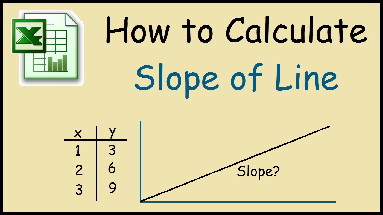 How to calculate the slope of line in Excel