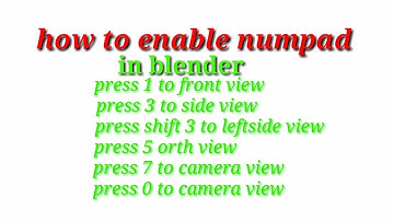 How to enable numpad to view in blender