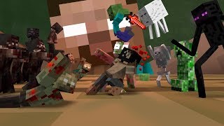 Monster School : TINY ZOMBIE APOCALYPSE CHALLENGE!! - Minecraft Animation