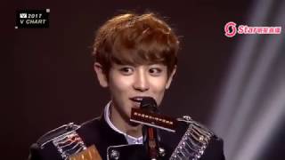 170408 Chanyeol  For Winning the Best Collaboration Award In 5th Vchart Awards