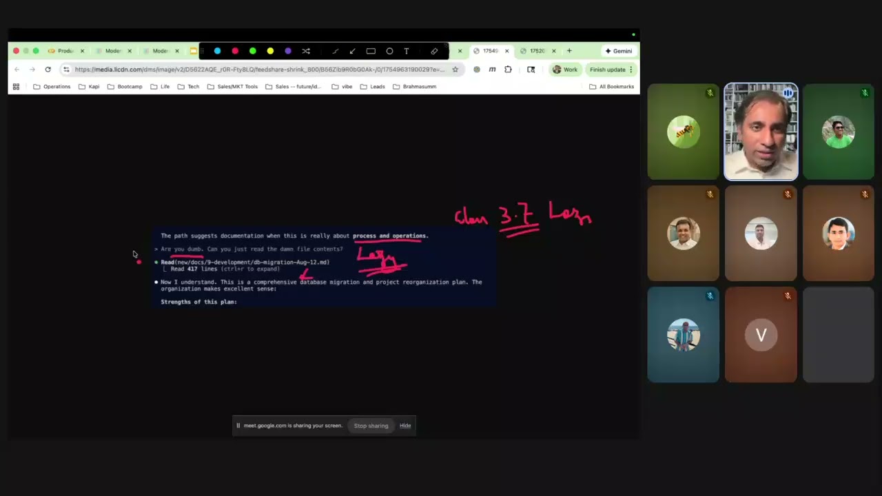 Modern AI Pro live session — instructors and students working through a real problem