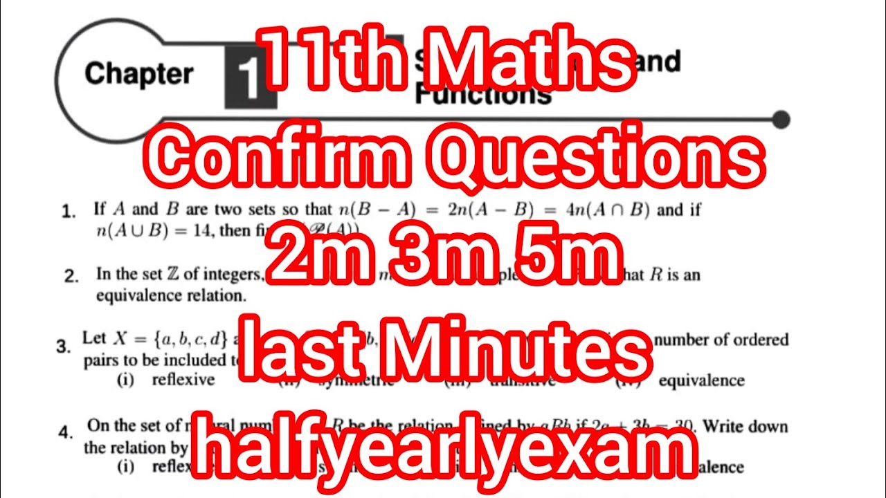 11th Maths Confirm Questions Half Yearly Examination 2023_2024# ...