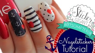 Einfacher PERFEKTE Nägel geht nicht! I TUTORIAL Sticker Gigant Nagelsticker  I maritim I ellylicious♡ - YouTube