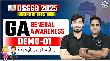 DSSSB 2025 | GA : General Awareness DEMO CLASS for PRT/ TGT/ PGT & NTT by Adhyayan Mantra