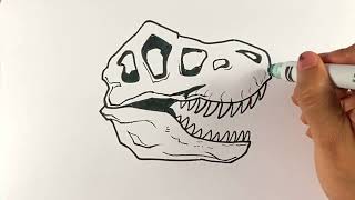 t rex bones drawing - Google Search  Dinosaur drawing, Skull drawing,  Skeleton drawings