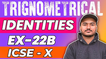 Trigonometrical Identities | Class 10th Math Exercise 22B one shot video | R.S.Aggarwal Math