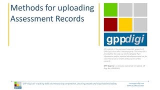 GPP Digi Competency Management Assessor Recording Methods