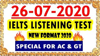 IELTS LISTENING PRACTICE TEST 2020 WITH ANSWERS | 26-07-2020 | IELTS LISTENING TEST