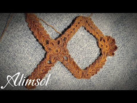 Randa o encaje para manta de alpaca. 1° parte. - YouTube