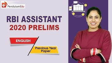 RBI Assistant 2020 Prelims ENGLISH PAPER SOLUTION | RBI Assistant PREVIOUS YEAR PAPER