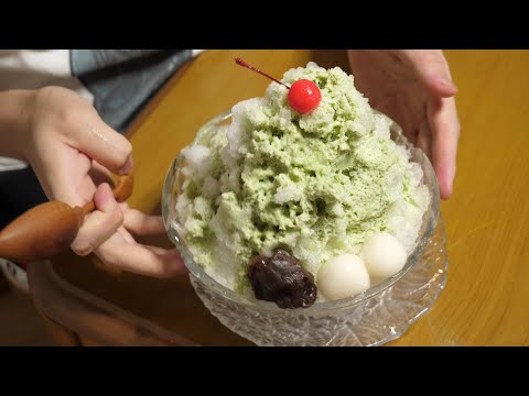 朝ごはん作ってみた『抹茶ミルクカキ氷』