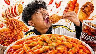 Spicy Korean Food ASMR Mukbang! Chicken Drumstick, Ramen & Tteokbokki
