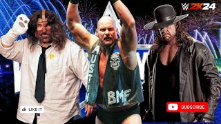 WWE 2K24 - Undertaker vs Mankind vs Stone Cold full Match