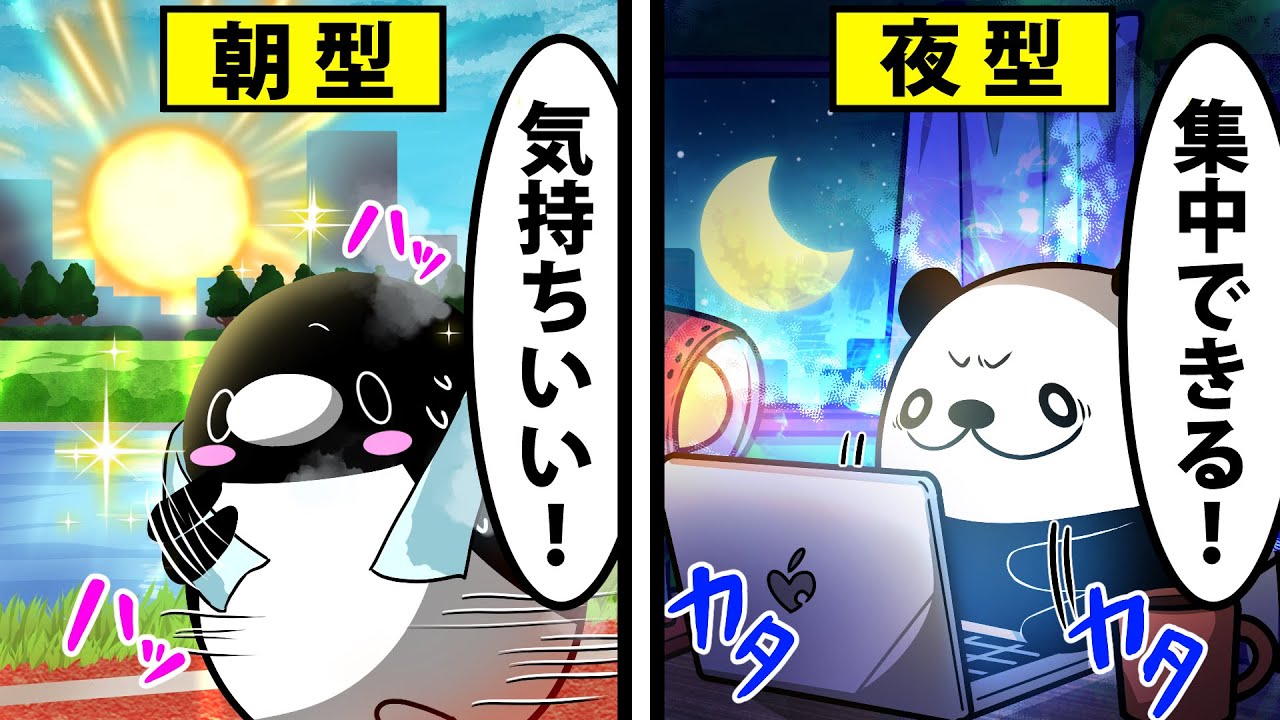 【アニメ】朝型人間と夜型人間の特徴〜優れているのはどっち？〜