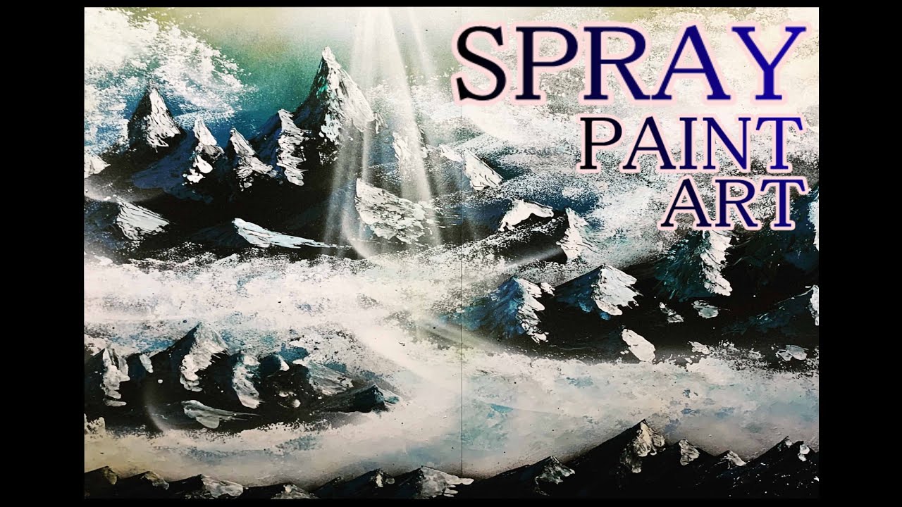 Spray paint art Mountain in the sky YouTube