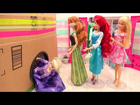 プリンセス アナと雪の女王がすぽすぽ てさぐりボックス パジャマ ベットルーム朝食からアクセサリーを手作り工作 Diy Barbie Frozen Dolls Accessory Crafts Youtube