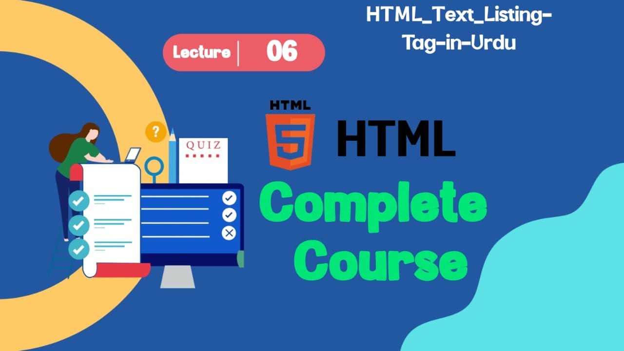 HTML text listing Tag In Hindi & Urdu - YouTube