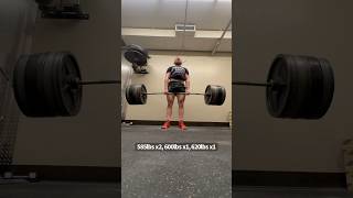 585lbs x2, 600lbs x1, 620lbs x1 #deadlifts #stiffbardeadlifts #gripnrip #alanjacksonifyourenasty