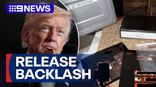 Donald Trump faces backlash over exceessive redactions of the Epstein Files | 9 News Australia