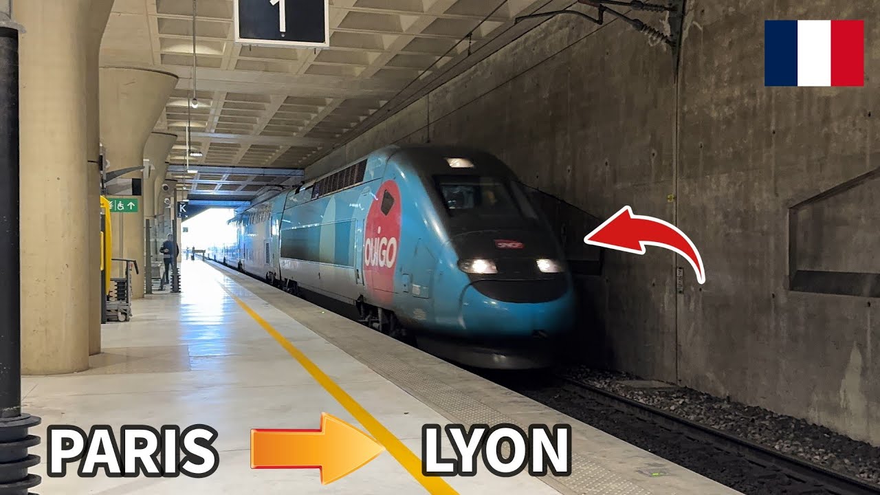 Riding OUIGO's Fastest Train in France from Marne la Vallée Chessy to Lyon Part-Dieu 4K 60 FPS