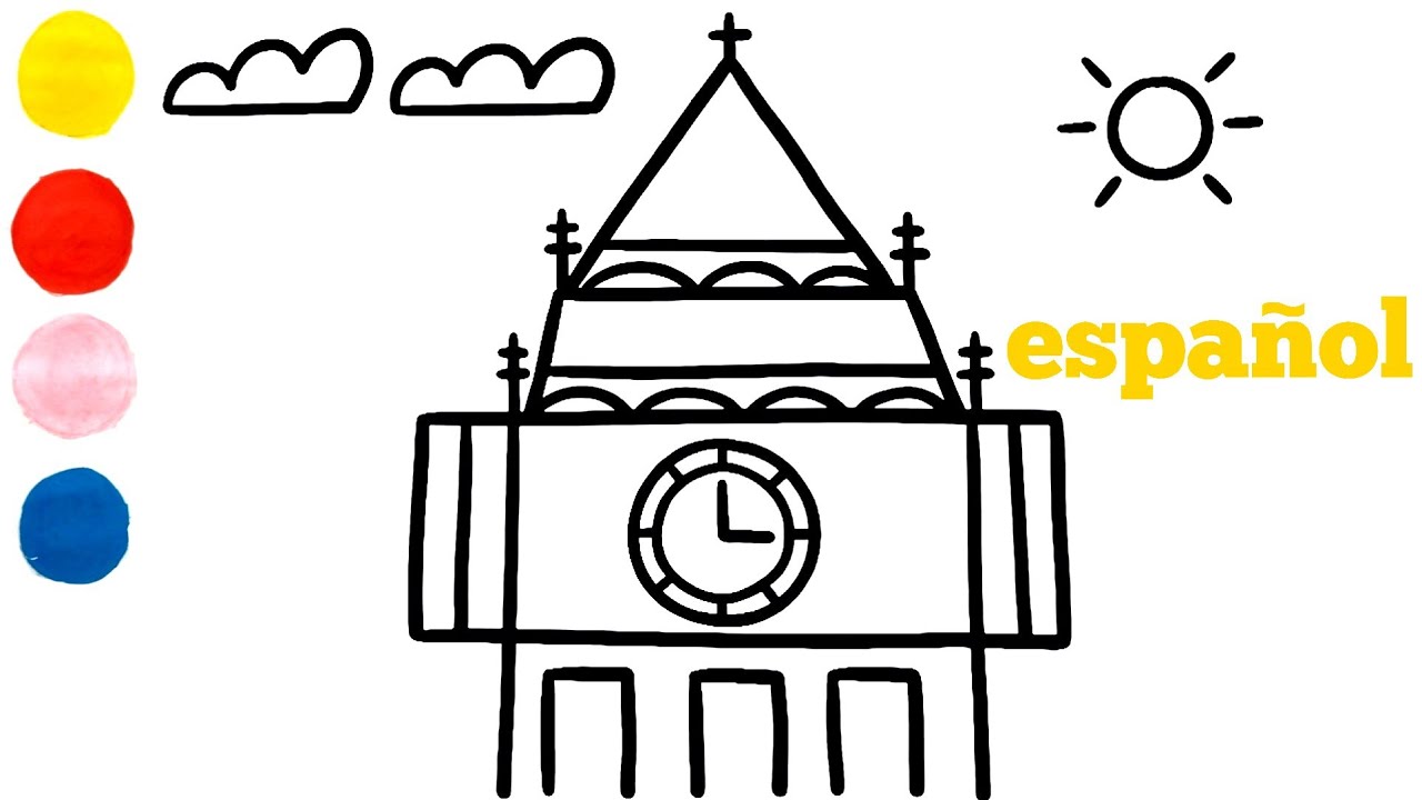 Cómo dibujar y colorear la Torre del Big Ben para niños