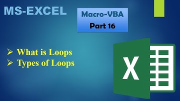 What is Loop & Loop Types in VBA Part 16 - in Excel - By Amol Gulekar | in Hindi