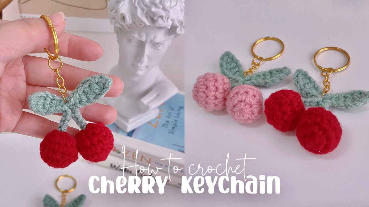 🍒How To Crochet Cherry Keychain | Cherry Amigurumi🍒 - YouTube