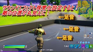 サウンドエフェクト視覚化設定すると 敵の位置丸わかりになる Fortnite Youtube