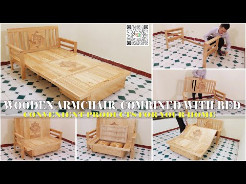 Video Assembling Wooden Armchair Combined With Bed | Lắp Ráp... - youtube