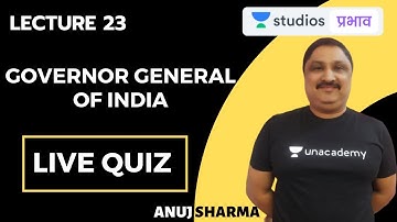 L23: Live Quiz on Governor General of India | Complete Spectrum in 50 Hours | UPSC CSE - Hindi