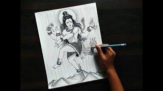 Lord Shiv ji Line art drawing/How to draw Lord Shiv step by step/Maha shivaratri special drawing eas