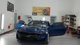 Camaro SS back in the tint shop for us to install Xpel Clear Ceramic XR 70 on the windshield after