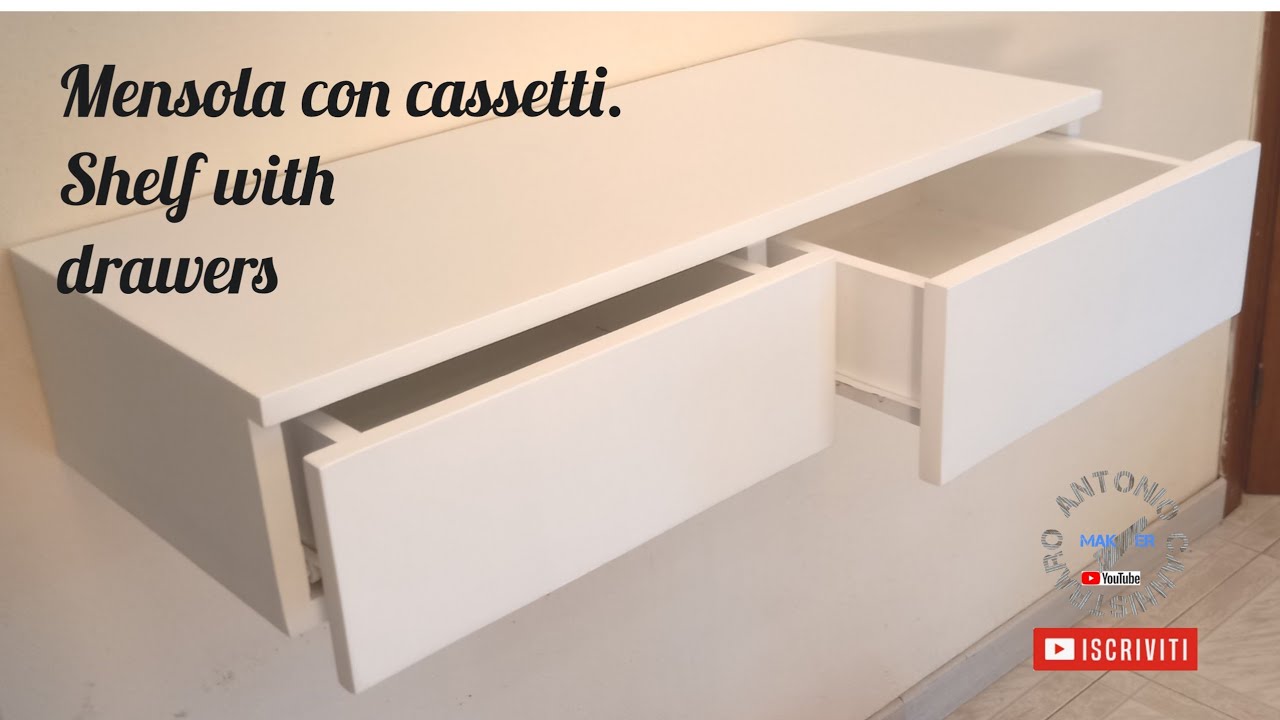 Mensola con cassetti. Floating shelf with drawers 