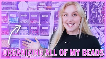 ORGANIZE AND RESTOCK MY BEADS ✨ASMR organizing beads✨ satisfying beads organization & clean my desk