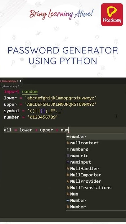 Password Generator Using Python | Python | Practically - YouTube