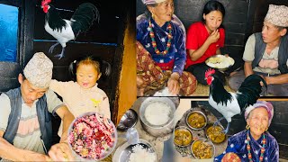 Roasted Local Chicken Gravy Checken Recipe With Rice Cooking Eating In Village Richen