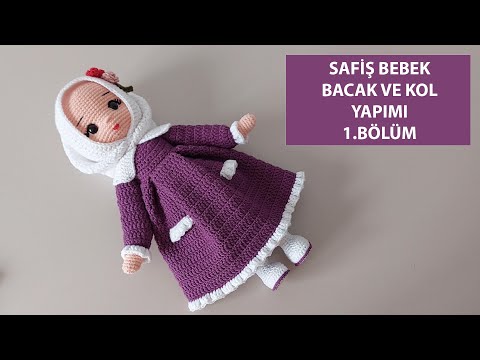 Amigurumi Türbanlı Safiş Kız Bacak ve Kol yapımı 1 BÖLÜM (amigurumi doll tutorial)English subtitle