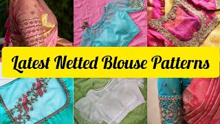 Trending Netted Blouses | Net Blouse Designs with Aariwork #aariworkblouse #netblousedesign screenshot 5