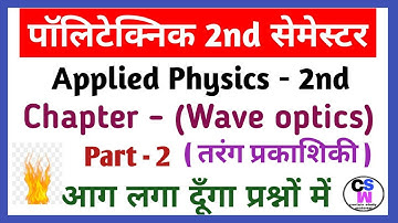 polytechnic 2nd semester Applied physics 2nd ke chapter - 2(Wave Optics) ke part 2nd ke MCQ Qus.